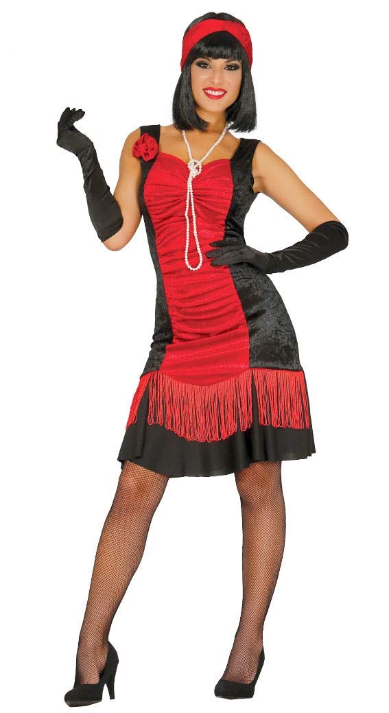 rotes Charleston Kleid Karneval 20er Jahre Motto Party Kostüm für Damen Gr. M-XL, GröÃŸe:L