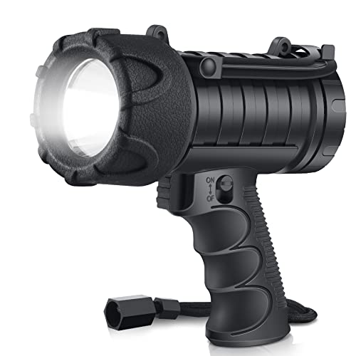 AF-WAN Wiederaufladbare Strahler Taschenlampe, 5000 Lumen Taschenlampen LED Super Hell, IP67 Wasserdicht Taschenlampe, Tragbare Handheld Spotlight