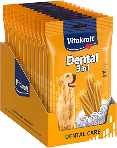 Vitakraft Dental 3in1 - Zahnpflege-Snack für Hunde ab 10 kg - 12x 7 Sticks