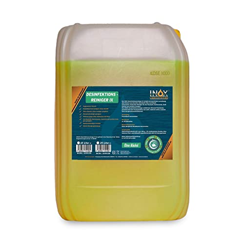 INOX® - Effektiver Desinfektionsreiniger 25L | Wirksame Desinfektion ohne Alkohol | Hygiene Reiniger für Toilette, Bad, Fitnessstudio, Solarium, Oberflächen und Geräte