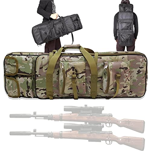 DOGC Gewehrkoffer Doppelter Langer Gewehrkoffer, weicher Gewehrrucksack, mehrere Taschen, Pistolentaschen, doppelter Reißverschluss, für Aufbewahrung und Transport,120cm/47.2in-A