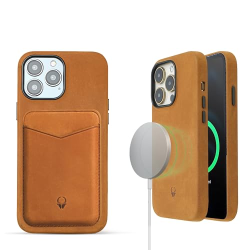 DONBOLSO Lederhülle für iPhone 13 Pro Max mit Brieftaschenbündel - Handyhülle - Schutzhülle - Klassisches Leder mit Kratzfestem Mikrofaserfutter