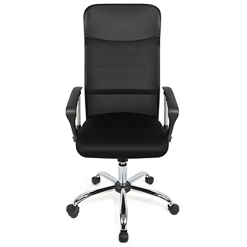 MUPAI Bürostuhl Chefsessel Schreibtischstuhl Drehstuhl Computerstuhl Netz-Stuhl (A- Schwarz)