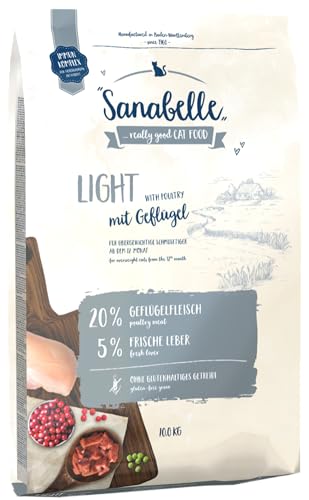 Sanabelle Light | Katzentrockenfutter mit vermindertem Energiergehalt für übergewichtige Katzen, 4er Pack (4 x 2000 g)