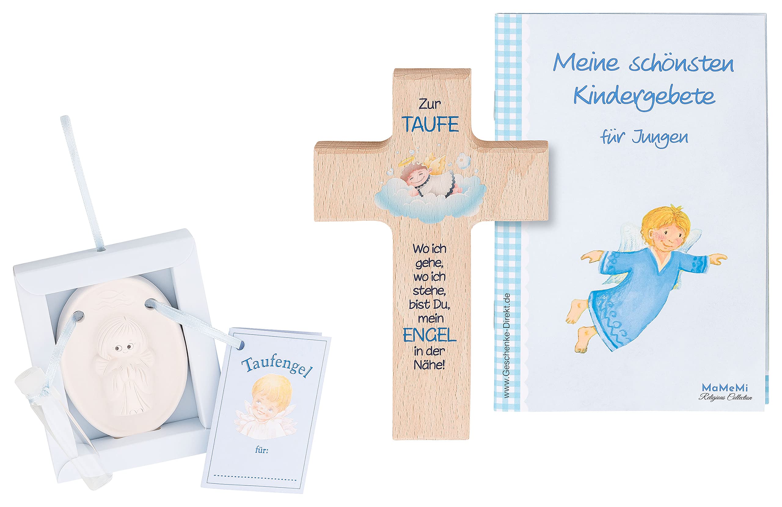 Tauf- Geschenkset - Taufengel mit Taufkreuz für Jungen/Taufgeschenke für Jungs