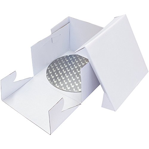 PME BBR885 Runde Tortenplatte und Tortenschachtel 35 cm, Kunststoff, Weiß, 35 x 35 x 15.2 cm