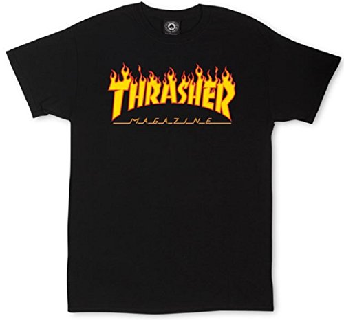 Thrasher Flame T-Shirt für Herren XXL Schwarz
