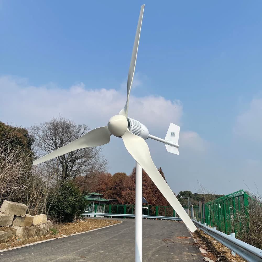 3000W Windkraftanlage 48V Windturbine 3-Klingen Windkraft Generator Hocheffizient 3KW Windräder für Heimen Windmühle (mit MPPT Laderegler)