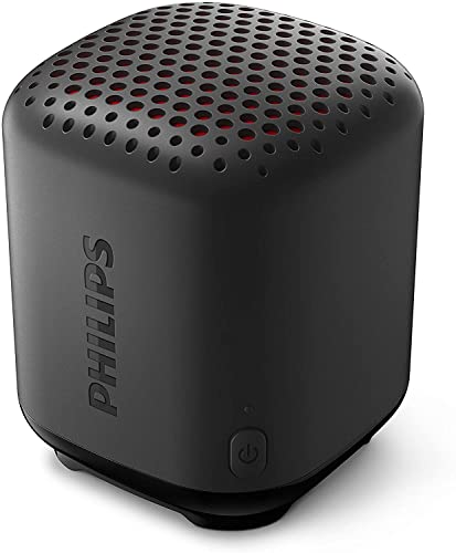 Philips Bluetooth Lautsprecher S1505B/00 (Robust und IPX7 wasserdicht, 8 Stunden Spielzeit, Passiver Bassstrahler, 20 m Reichweite, Inkl. Trageband) Schwarz - 2020/2021 Modell