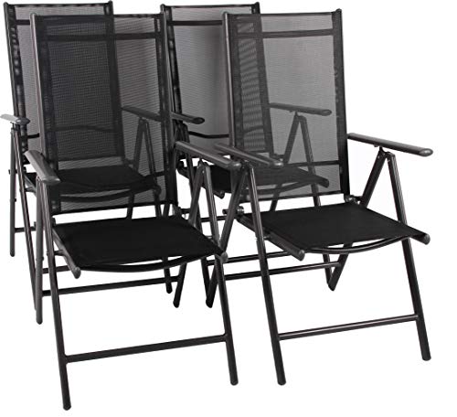 Alu-Gartenstuhl VCM 4x Stühle: Anthrazit