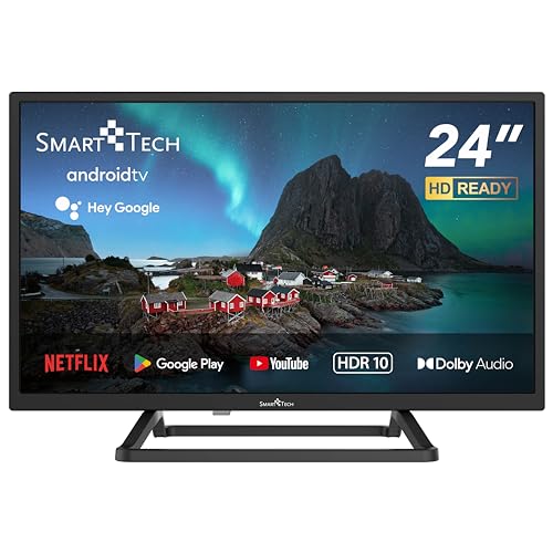 SMART TECH 24 Zoll (60cm) HD Smart TV Android 9.0 OS Google Assistant, Netflix/YouTube/Amazon Video 24HA10T3
