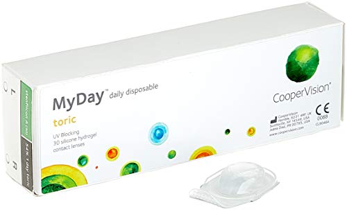 MYDAY Daily disposable Torisch Tageslinsen weich, 30 Stück / BC 8.6 mm / Dia 14.5 mm / CYL -1,75 / ACHSE 90 / -7.5 Dioptrien