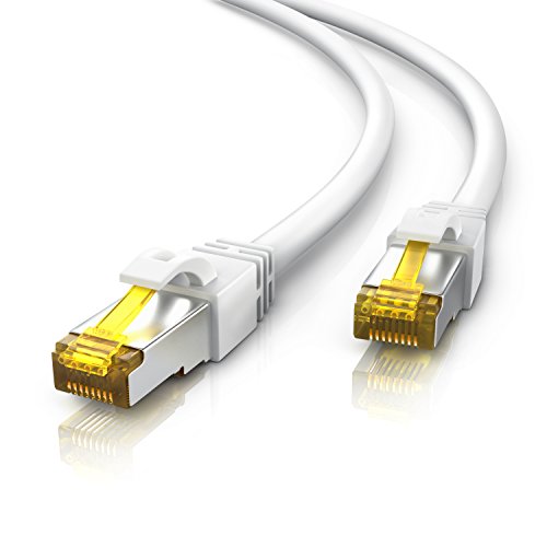 CSL - 30m CAT 7 Netzwerkkabel Gigabit Ethernet LAN Kabel - 10000 Mbit s - Patchkabel - Cat.7 Rohkabel S FTP PIMF Schirmung mit RJ 45 Stecker - Switch Router Modem Access Point