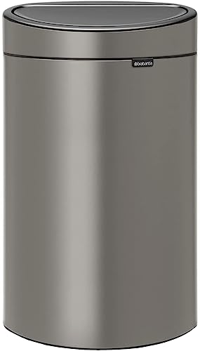 Brabantia 114908 Touch Bin New mit herausnehmbaren Kunststoffeinsatz, platinum, 40 L