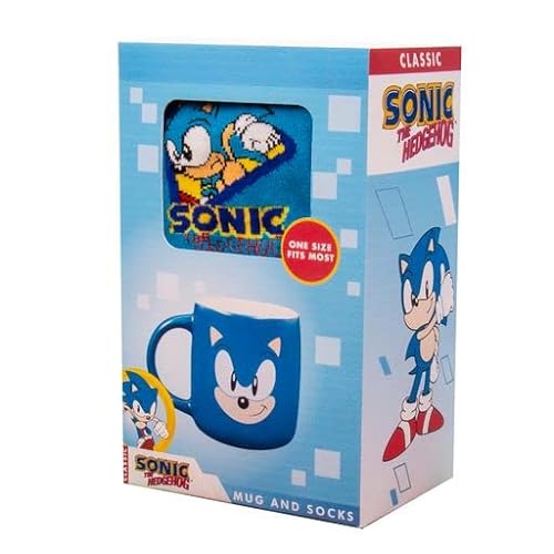Fizz Creations Offizielles Lizenzprodukt von Sonic The Hedgehog Tasse und Socken, Retro-Gaming-Geschenk