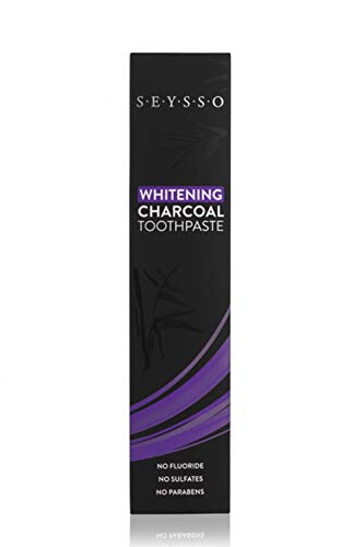SEYSSO Carbon Whitening Charcoal Zahnpasta • SCHWARZ - Mit Aktivkohle • Enthält Kokosnussöl, Hydroxylapatit, Xylitol • Kein SLS, Sulfate, Parabene oder Fluorid • Minzgeschmack