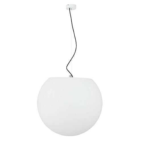 Pendelleuchte Kugel weiß Durchmesser 60 cm E27 Ball Lampe Kugelleuchte Hängelampe rund Wohnzimmer Leuchte modern Schlafzimmerlampe
