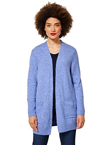 Street One Damen A253412 Longcardigan, Dazzling Blue Melange, 42