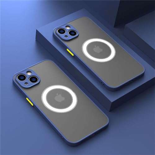 NOBAA Luxuriöse magnetische kabellose Lade-Telefonhülle für iPhone 15 14 13 12 11 Pro Max Mini 14Plus X XS, stoßfeste Panzerabdeckung, blau, für iPhone 12