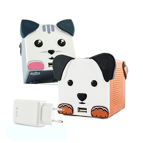 X4-Tech Dog und CatBox inkl. Netzteil - Bluetooth Lautsprecher für Kinder - Kabellos mit Akku - Für Autofahrten und Kinderzimmer