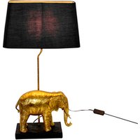 Tischlampe Elefant gold schwarz 63,5 cm hoch Tischleuchte Schirm Lampe Leuchte
