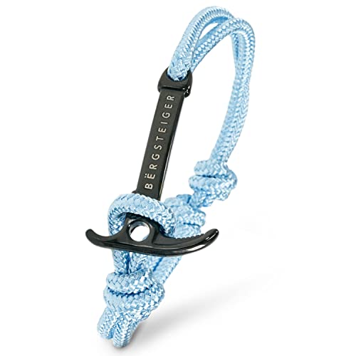 BËRGSTEIGER ICE AXE Armband für Herren & Damen mit Eispickel - hochwertiges Stoffarmband - Bracelet geflochten - Armbänder aus Stoff - ideales Bergsteiger Geschenk (Himmelblau)