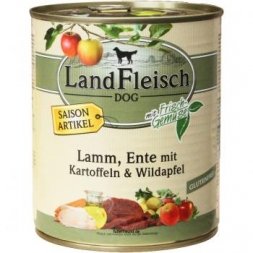 Landfleisch Dog Pur Lamm & Ente & Kartoffel | 6 x 800g Hundefutter