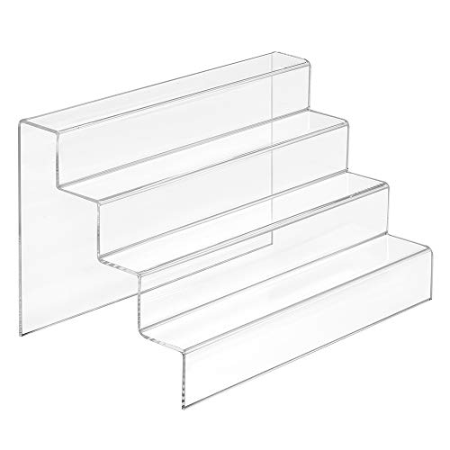 Dekotreppe 4-Stufig (200x125x125mm) aus glasklarem Acrylglas - Zeigis® / Stufendisplay/Präsentationstreppe/Treppenständer/Treppendisplay/Präsentations-Treppe/Warenträger/Acryl/Transparent