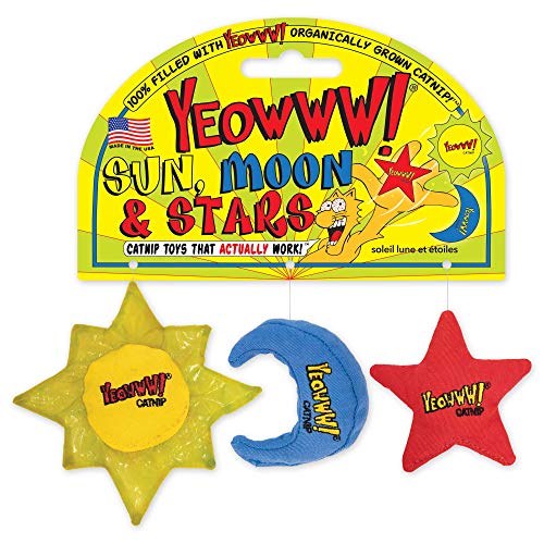 Duckyworld Yeoww Sun Moon and Stars (3 pcs) Katzenspielzeug mit Katzenminze, 400 g