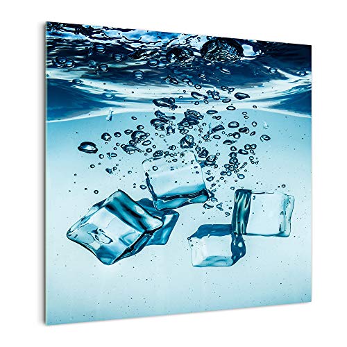 DekoGlas Küchenrückwand 'Eiswürfel im Wasser' in div. Größen, Glas-Rückwand, Wandpaneele, Spritzschutz & Fliesenspiegel