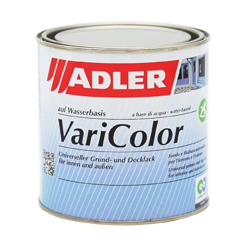 ADLER Varicolor 2in1 Acryl Buntlack für Innen und Außen - 750 ml RAL9016 Verkehrsweiß Weiß - Wetterfester Lack und Grundierung - Seidenmatt