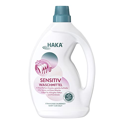 HAKA Sensitiv Waschmittel I 2 Liter I Ohne Parfüm, Enzyme, optische Aufheller