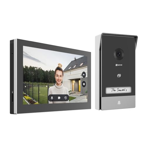 EZVIZ 2K Video Türklingel mit Kamera, Türsprechanlage mit 7" Farb-Touchscreen, Personenerkennung und Zwei-Wege-Audio, Gegensprechanlage mit Türöffner, unterstützt Dualband-WLAN, HP7