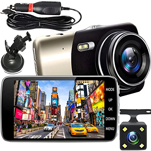 Retoo Dashcam Auto Vorne Hinten, Autokamera mit Infrarot Nachtsicht 360, Mini Dash Cam 1080p, SD-Karte G-Sensor, Parküberwachung, Parküberwachung, G-Sensor, Loop-Aufnahm, Bewegungserkennung, Schutz