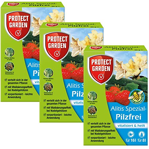 Gardopia Sparpaket Protect Garden Spezial-Pilzfrei Alitis (ehem.Bayer Aliette), 3 x (4x10g) Plus Zeckenzange mit Lupe