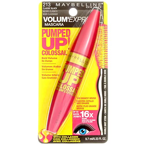Maybelline New York Volum' Express Pumped Up Colossal Washable Mascara, Classic Black, 0.33 Fluid Ounce by Maybeline New York