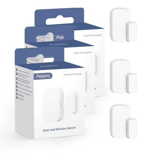 Aqara Tür- und Fenstersensor 3er Pack, Erfordert Aqara Hub, Zigbee-Verbindung, Drahtloser Detektor für Alarmanlage und Smart Home, Kompatibel mit Apple HomeKit, Alexa, IFTTT