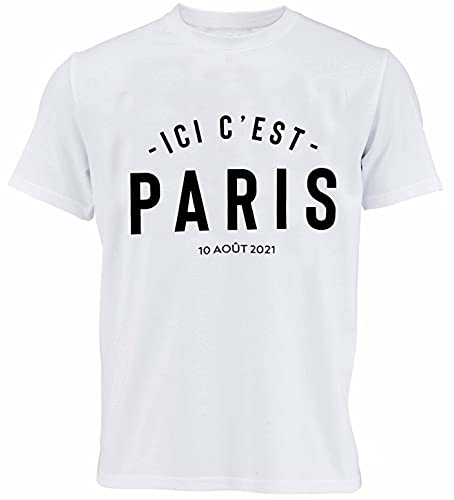Paris Saint-Germain T-Shirt PSG – Ici C'est Paris – Offizielle Kollektion, Herren, weiß, XL