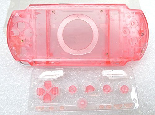 Gehäuse mit Tasten und Schraubendrehern für Sony PSP 1000 1001 1002 1003 1004 Fat Phat PSP (transparent) Rot