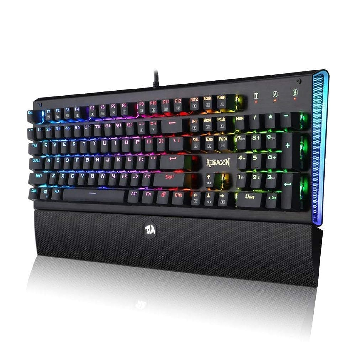 REDRAGON K569 RGB ARYAMAN Mechanische Gaming Tastatur RGB LED Beleuchtete Mechanische Tastatur für PC Gaming 104Tasten Kompaktes Design (QWERTY US - Englisches Tastaturlayout), Schwarz