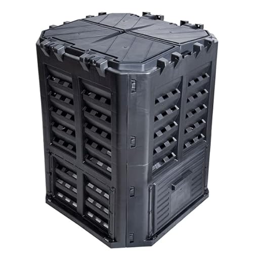 Fortena Komposter 300L aus Kunststoff, Schnellkomposter mit Belüftungssystem, modular steckbar, für ideale Zersetzung