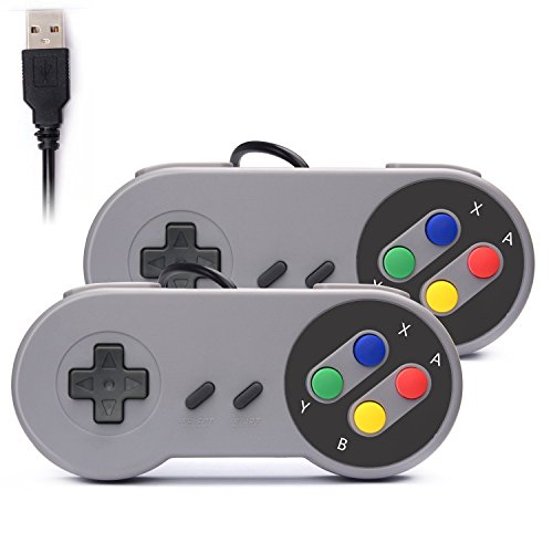 Link-e : 2 X Super Nintendo SNES USB Controller Kompatibel mit PC/MAC