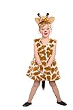 Festartikel Müller Kostüm Giraffen Mädchen Giraffen-Kleid mit Haarreif für Kinder in der Größe 98/104, 118.008.04Kleid Haarreif Tierkostüm Fasching Giraffe (98/104), Gelb/Braun