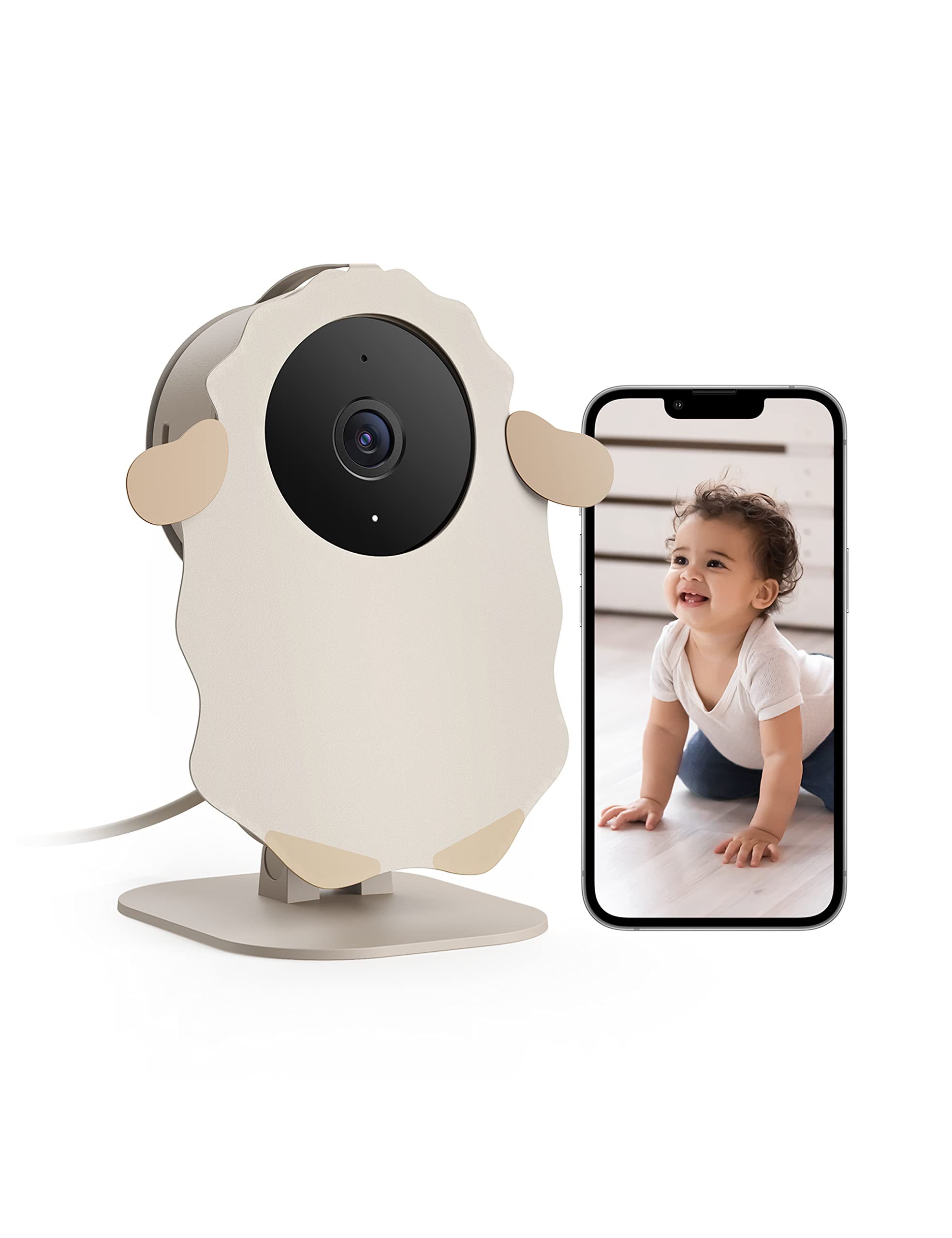 nooie Babyphone Kamera, 1080P Baby IP-Kamera, Videomonitor für Babys mit Kamera und App, bidirektionales Audio mit Gegensprechanlage, Nachtsicht, Bewegungserkennung und Sound