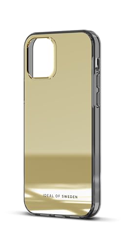 IDEAL OF SWEDEN Durchsichtige Handyhülle mit erhöhten Kanten und Nicht vergilbenden Materialien, fallgetesteter Schutz mit Spiegel Finish, kompatibel mit iPhone 12 und iPhone 12 Pro (Gold Mirror)