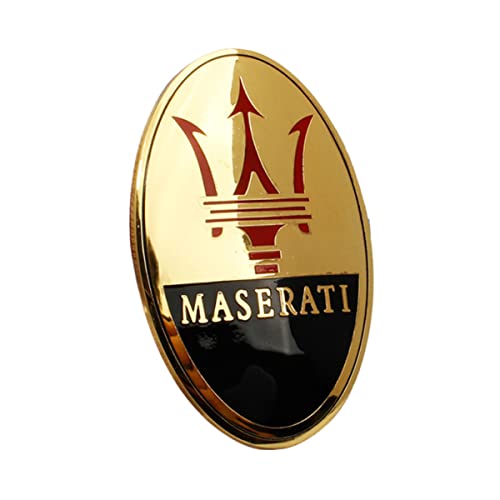HUAQIEMI Auto Kopf Motorhaube Logo Emblem Ersatz Metallabzeichen Aufkleber Aufkleber für Maserati Quattroporte Ghibli Granturismo Levante GTS