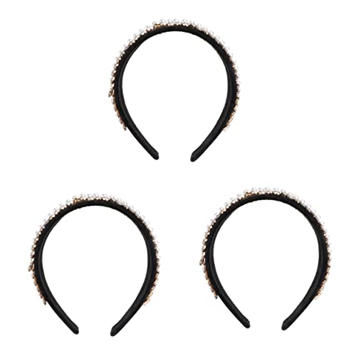 1 Stück breites Perlen-Stirnband, glitzerndes Haarband, Perlen-Haarreifen, Para Mujer, Haarbänder for Frauen, Make-up-Stirnbänder for Frauen, Perlen-Kopfbedeckung, Strass-Haarreifen, Retro-Haarreifen