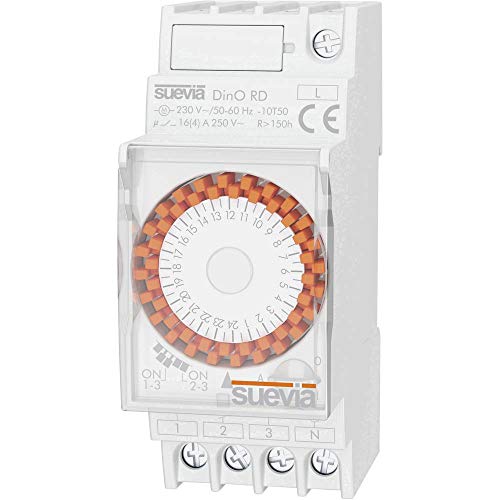 Suevia Zeitschaltuhr für Hutschiene Betriebsspannung: 230 V/AC DinO RD 1 Wechsler 16 A 250 V/AC Tagesprogramm