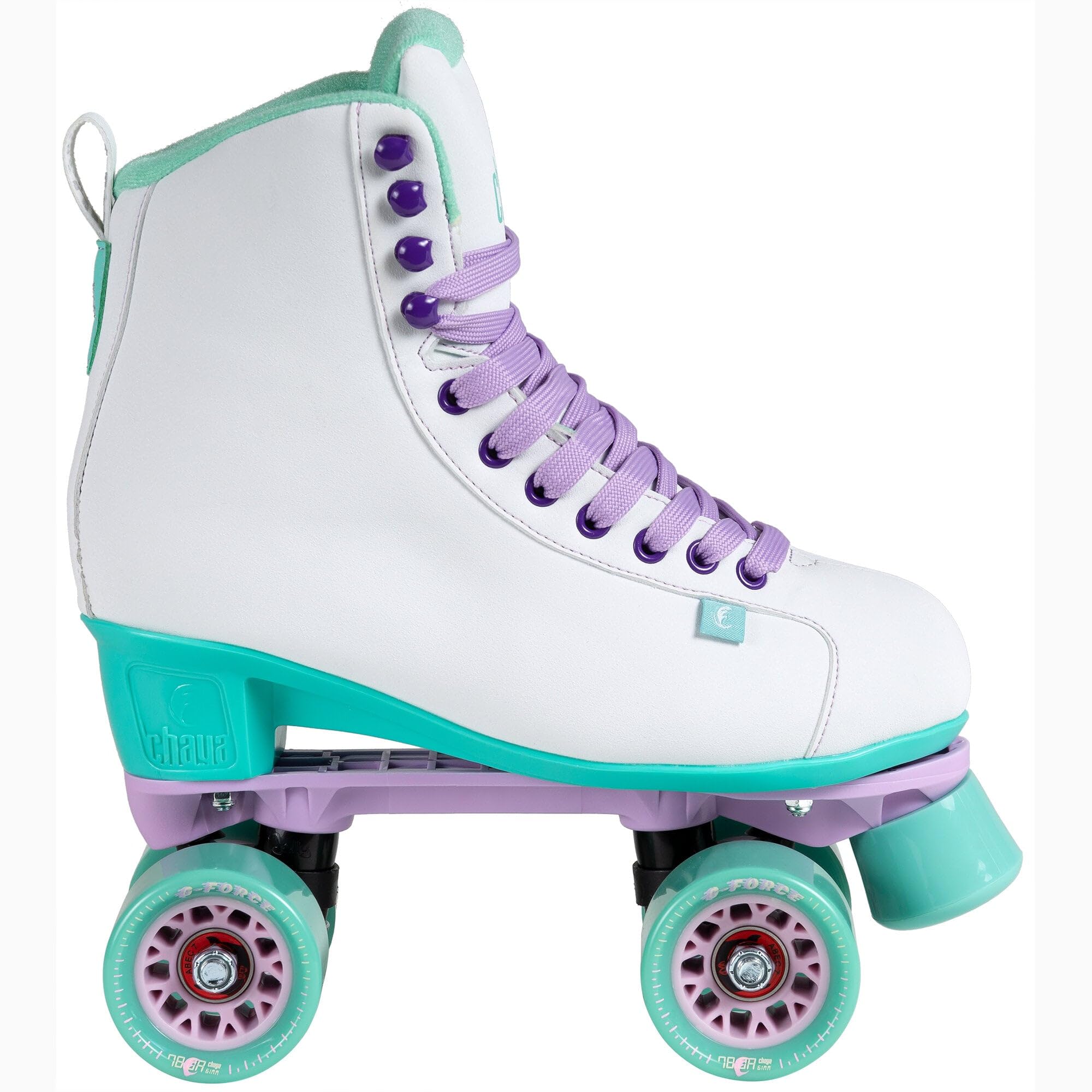 Chaya Roller Skates Melrose White für Damen in Weiß/Grün, 61mm/78A Rollen, ABEC 7 Kugellager, Art. nr.: 810668