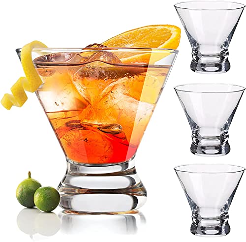 IDAHSOR Martini Gläser 4er Set, Kristall Cocktail Gläser 8oz Martini Gläser mundgeblasene stiellose Cocktailgläser für Bar, Martini, Cosmopolitan, Manhattan, Gimlet, Pisco Sauer, Brandy